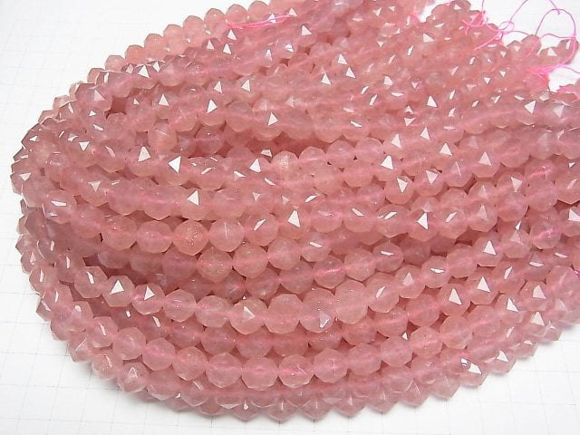 [Video]High Quality! Pink Epidote AAA Star Faceted Round 10mm half or 1strand beads (aprx.15inch/36cm)