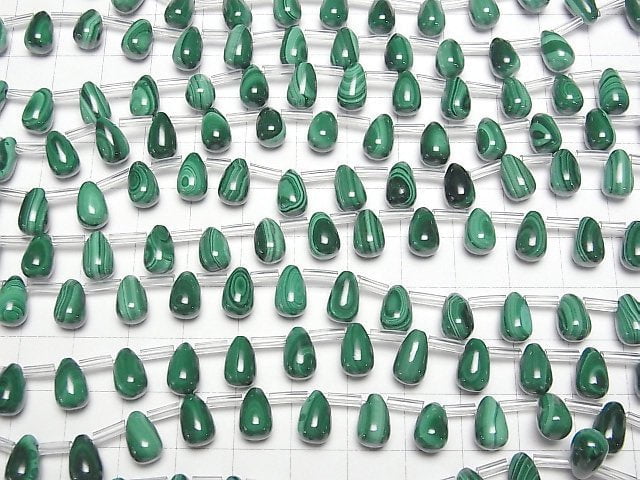 [Video]Malachite AAA Drop (Smooth) 9x6mm 1strand beads (aprx.7inch/18cm)