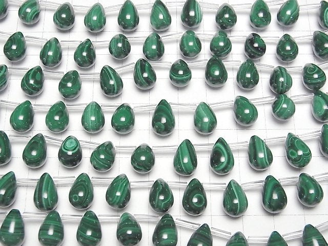 [Video] Malachite AAA Drop (Smooth) 12x8mm half or 1strand beads (aprx.7inch/18cm)