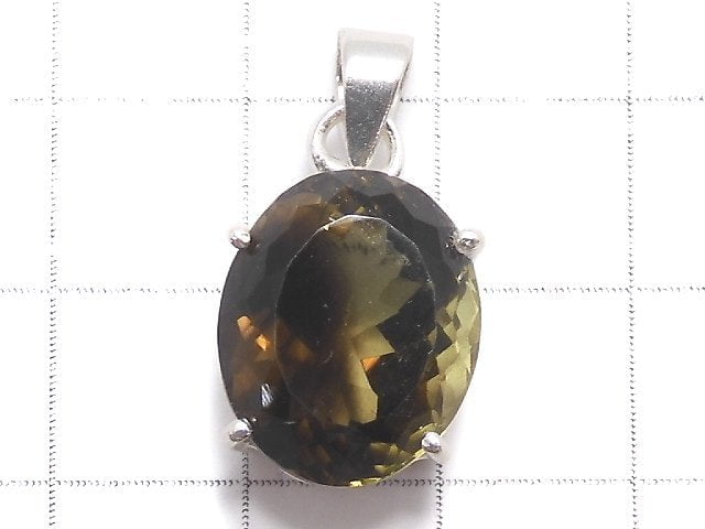 [Video][One of a kind] Lemon x Smoky Quartz AAA- Pendant Silver925 NO.22