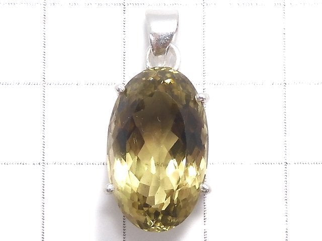 [Video][One of a kind] Lemon x Smoky Quartz AAA- Pendant Silver925 NO.24