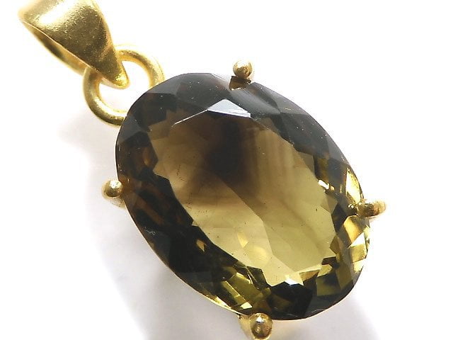 [Video][One of a kind] Lemon x Smoky Quartz AAA- Pendant 18KGP NO.26