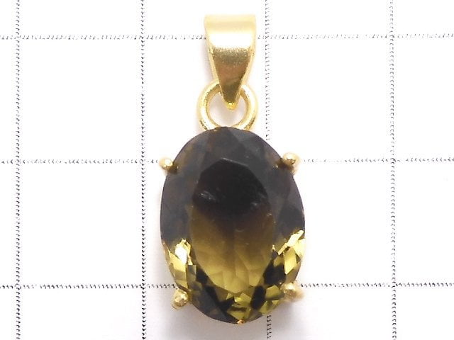 [Video][One of a kind] Lemon x Smoky Quartz AAA- Pendant 18KGP NO.26