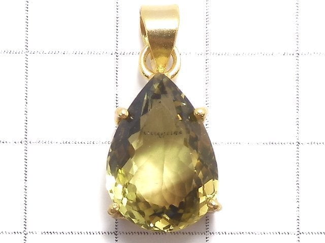 [Video][One of a kind] Lemon x Smoky Quartz AAA- Pendant 18KGP NO.29