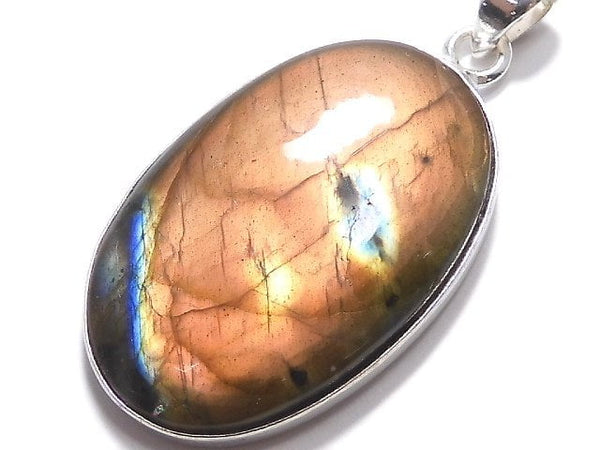 [Video][One of a kind] Labradorite AAA Pendant Silver925 NO.210