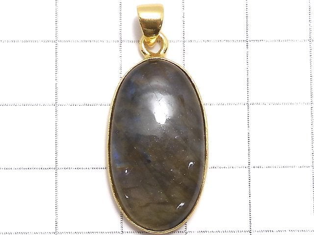 [Video][One of a kind] Labradorite AAA Pendant 18KGP NO.217