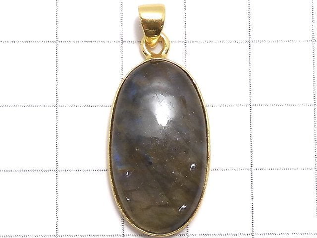 [Video][One of a kind] Labradorite AAA Pendant 18KGP NO.217