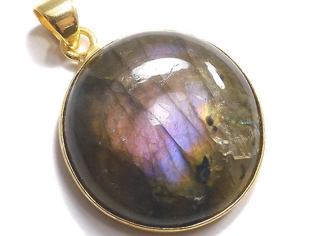 [Video][One of a kind] Labradorite AAA Pendant 18KGP NO.222