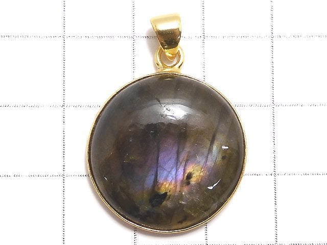 [Video][One of a kind] Labradorite AAA Pendant 18KGP NO.222