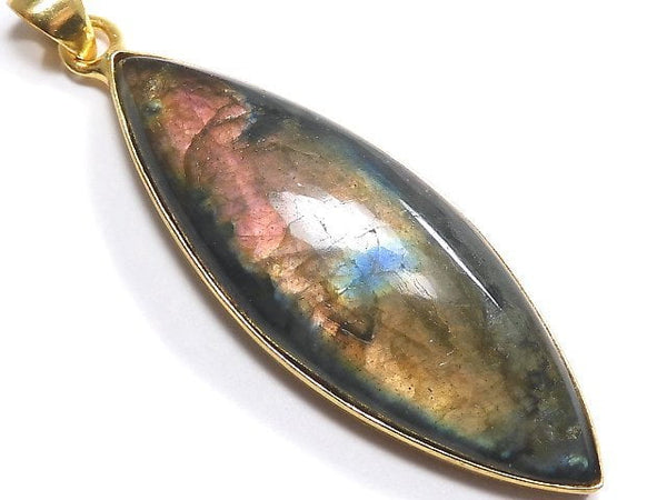 [Video][One of a kind] Labradorite AAA Pendant 18KGP NO.226