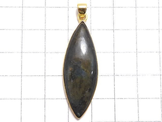 [Video][One of a kind] Labradorite AAA Pendant 18KGP NO.226