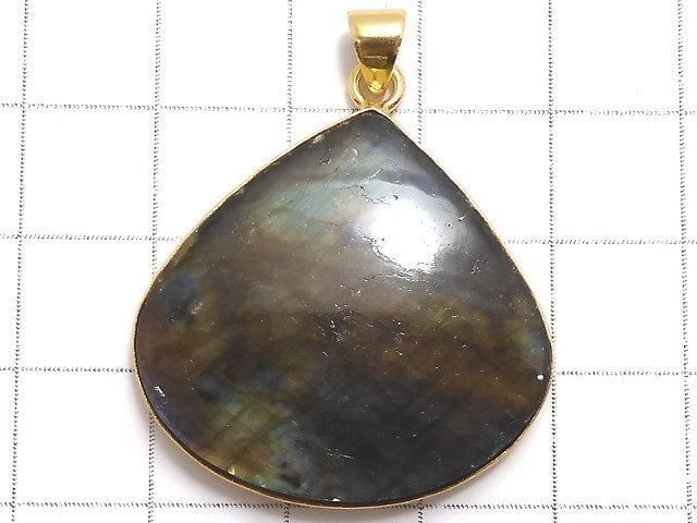 [Video][One of a kind] Labradorite AAA Pendant 18KGP NO.229