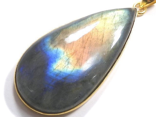 [Video][One of a kind] Labradorite AAA Pendant 18KGP NO.230