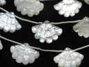 [Video] White Shell x Crystal AAA Carved Fan Shape 1 Strand (4pcs)