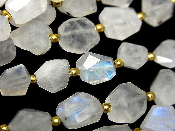 [Video] Rainbow Moonstone AA++ Faceted Nugget 1strand beads (aprx.9inch/22cm)