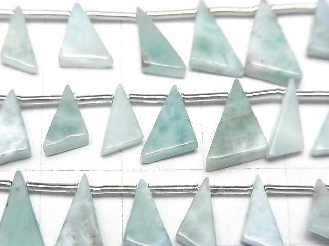 [Video]Larimar Pectolite AA++ Flat Triangle half or 1strand beads (aprx.7inch/17cm)