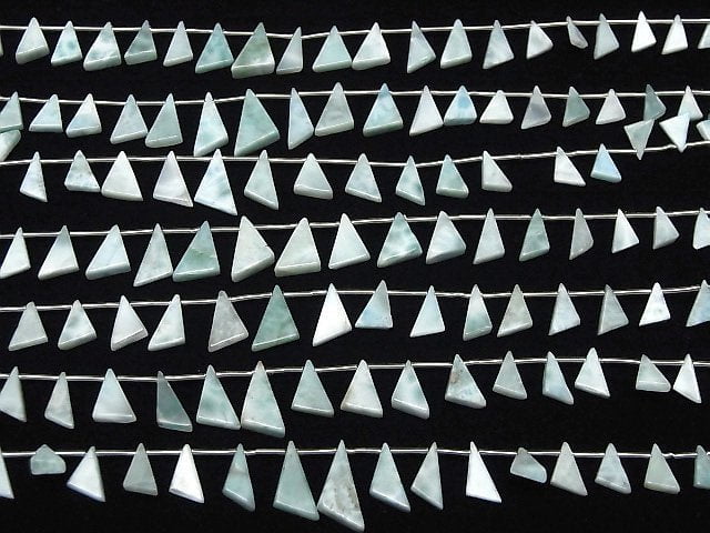 Larimar Pectolite AA++ Flat Triangle half or 1strand beads (aprx.7inch/17cm)