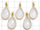 [Video] Crystal AAA Carved Faceted Pear Shape Pendant 20x14mm 18KGP 1pc