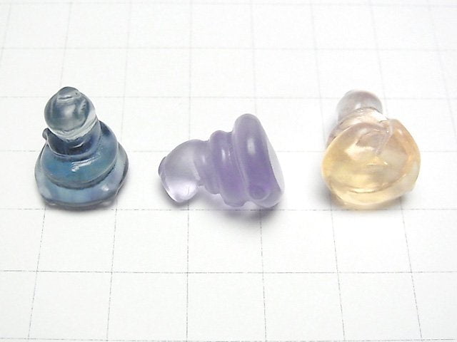 [Video] Multicolor Fluorite AAA Snake Motif 17x13mm [Undrilled] 3pcs