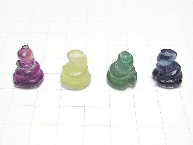 [Video] Multicolor Fluorite AAA Snake Motif 17x13mm [Undrilled] 3pcs