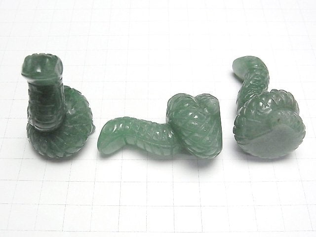 [Video] Green Aventurine Snake Motif 49x28mm [Undrilled] 1pc