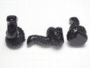 [Video] Black Obsidian Snake Motif 49x28mm [Undrilled] 1pc