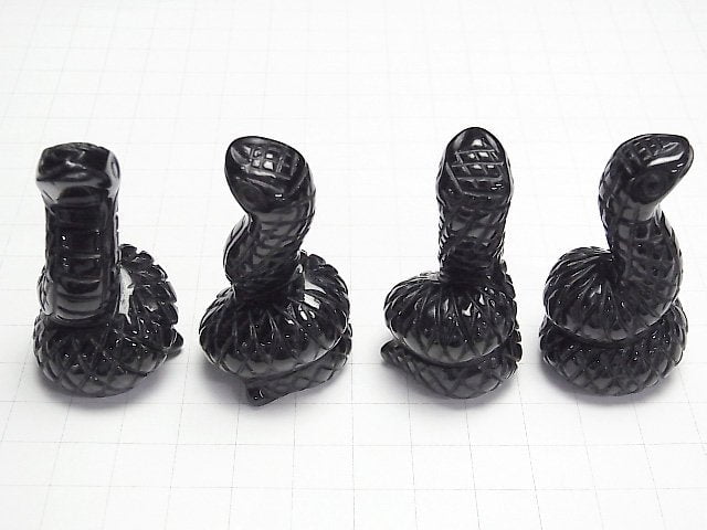 [Video] Black Obsidian Snake Motif 49x28mm [Undrilled] 1pc