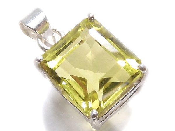 [Video][One of a kind] High Quality Lemon Quartz AAA Faceted Pendant Silver925 NO.43