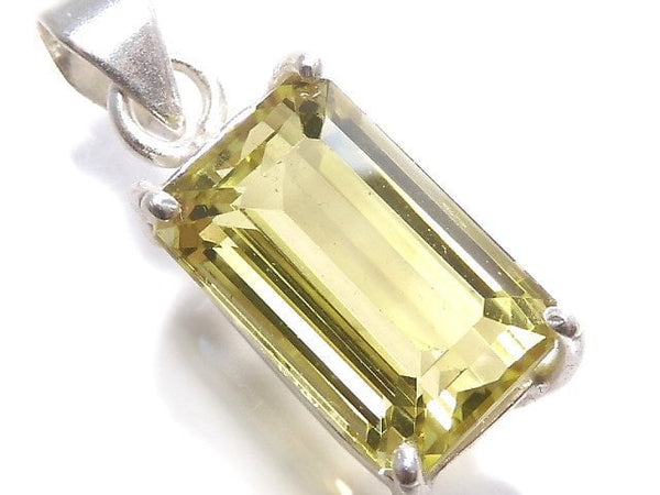 [Video][One of a kind] High Quality Lemon Quartz AAA Faceted Pendant Silver925 NO.45