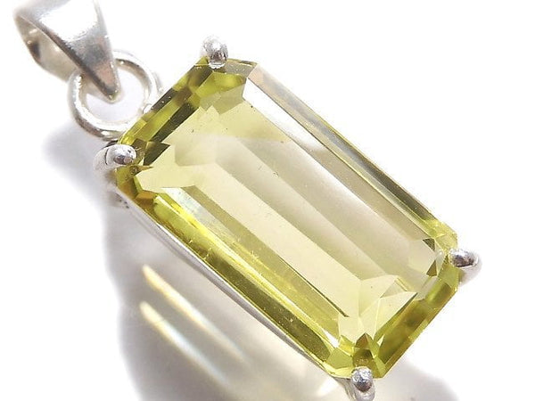 [Video][One of a kind] High Quality Lemon Quartz AAA Faceted Pendant Silver925 NO.47