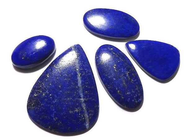 [Video][One of a kind] Lapislazuli AAA- Cabochon 5pcs Set NO.101