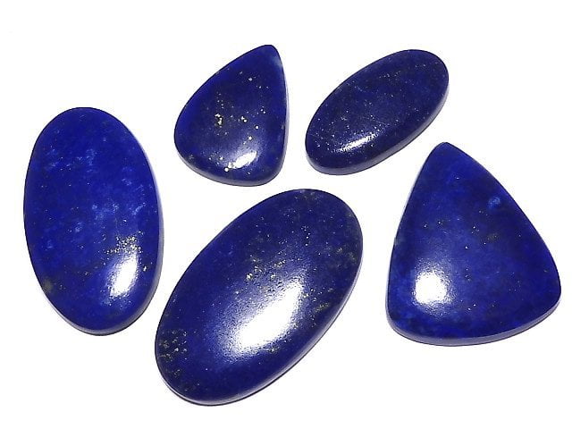 [Video][One of a kind] Lapislazuli AAA- Cabochon 5pcs Set NO.104