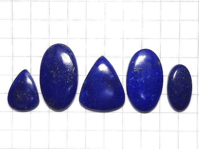 [Video][One of a kind] Lapislazuli AAA- Cabochon 5pcs Set NO.104