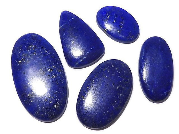 [Video][One of a kind] Lapislazuli AAA- Cabochon 5pcs Set NO.105