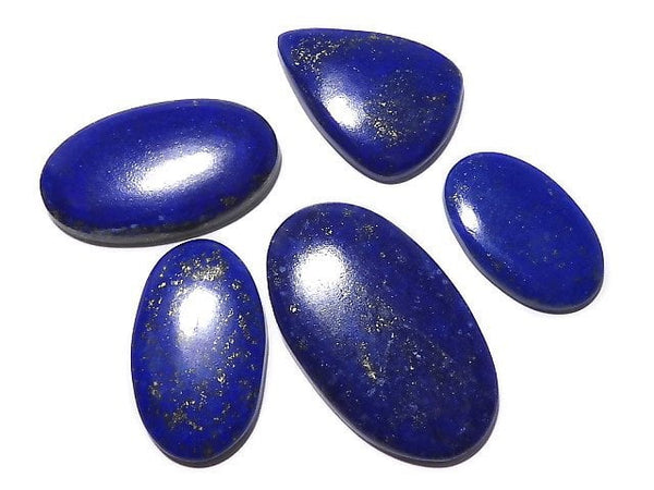 [Video][One of a kind] Lapislazuli AAA- Cabochon 5pcs Set NO.107