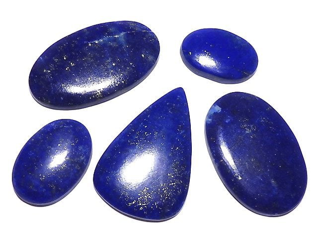 [Video][One of a kind] Lapislazuli AAA- Cabochon 5pcs Set NO.108