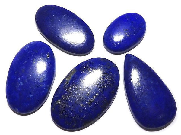 [Video][One of a kind] Lapislazuli AAA- Cabochon 5pcs Set NO.109