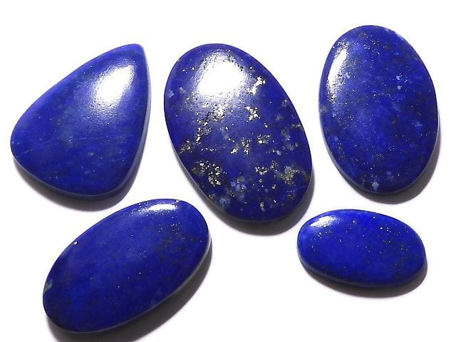 [Video][One of a kind] Lapislazuli AAA- Cabochon 5pcs Set NO.110