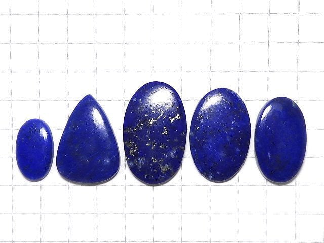 [Video][One of a kind] Lapislazuli AAA- Cabochon 5pcs Set NO.110