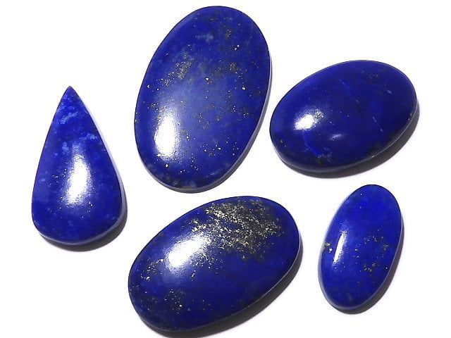 [Video][One of a kind] Lapislazuli AAA- Cabochon 5pcs Set NO.111