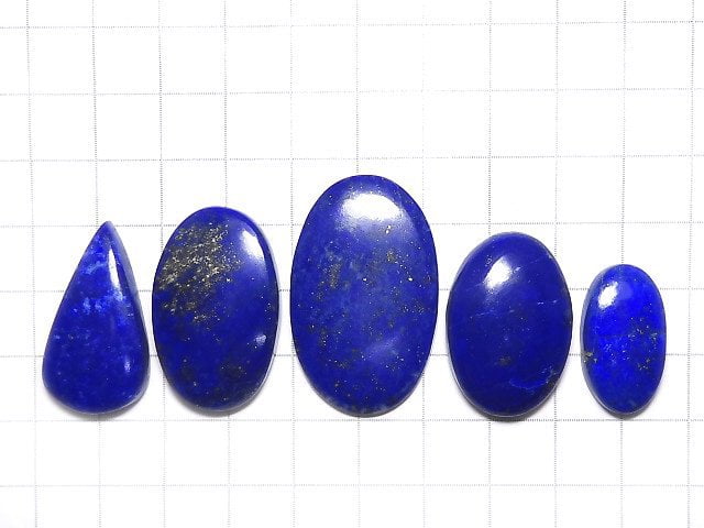 [Video][One of a kind] Lapislazuli AAA- Cabochon 5pcs Set NO.111