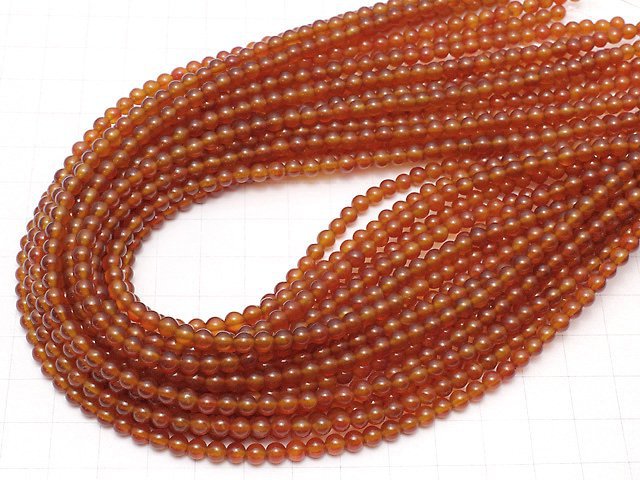 Carnelian AAA Round 4mm 1strand beads (aprx.14inch/35cm)