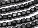[Video] High Quality! Onyx Cube Shape 5x5x5mm half or 1strand beads (aprx.14inch/34cm)