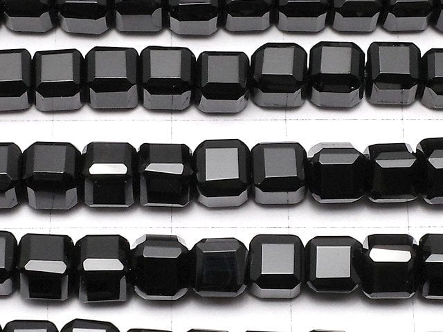 [Video] High Quality! Onyx Cube Shape 5x5x5mm half or 1strand beads (aprx.14inch/34cm)