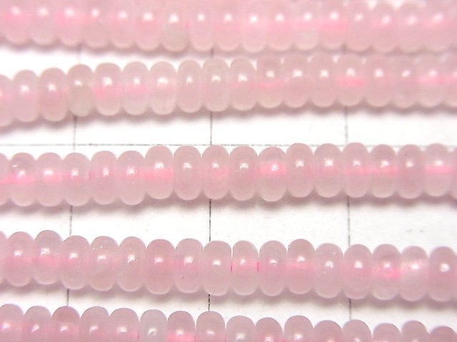 [Video]Rose Quartz AA++ Roundel 4x4x1.5mm 1strand beads (aprx.15inch/37cm)