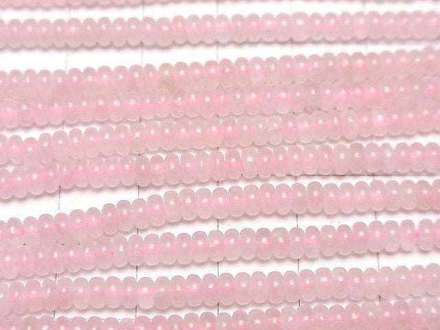 [Video]Rose Quartz AA++ Roundel 4x4x1.5mm 1strand beads (aprx.15inch/37cm)