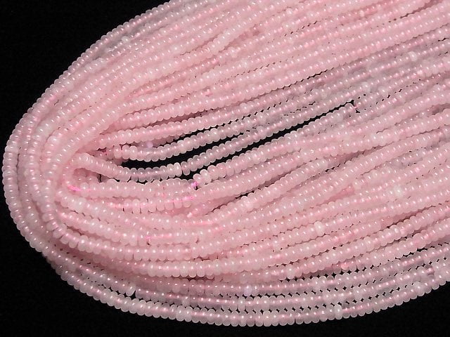 [Video]Rose Quartz AA++ Roundel 4x4x1.5mm 1strand beads (aprx.15inch/37cm)