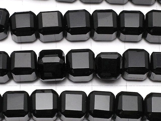 [Video]High Quality! Onyx Cube Shape 8x8x8mm half or 1strand beads (aprx.14inch/34cm)