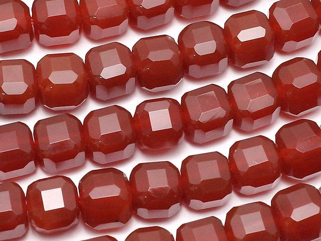 [Video]High Quality! Red Agate AAA Cube Shape 7x7x7mm half or 1strand beads (aprx.15inch/36cm)