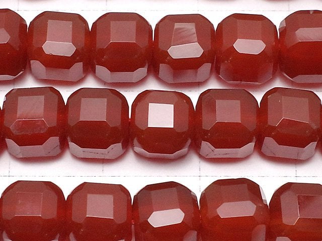 [Video]High Quality! Red Agate AAA Cube Shape 7x7x7mm half or 1strand beads (aprx.15inch/36cm)